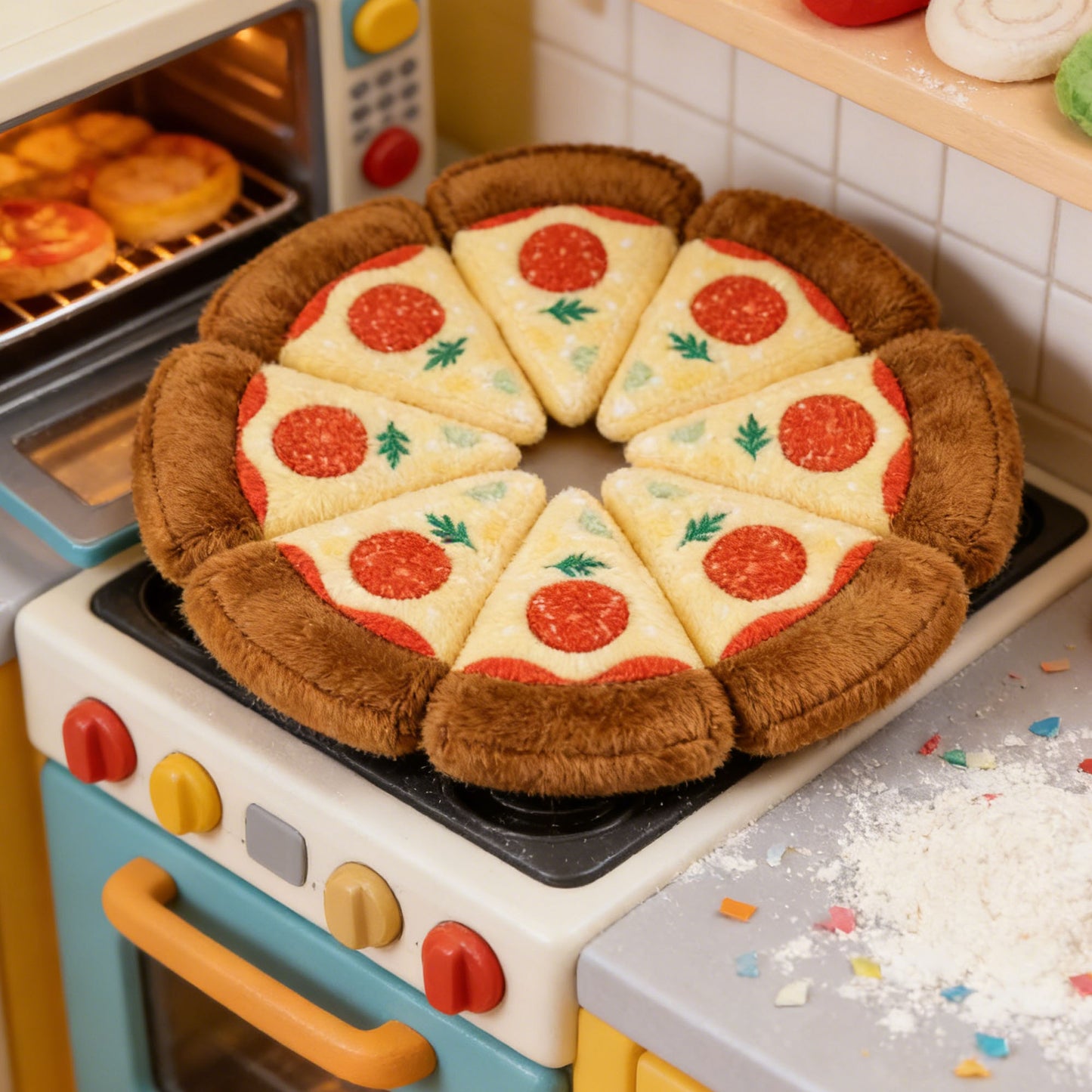 Pizza Shape Plush Squeaky Dog Toys - Premium Magnetic Interactive Pull Toys for All Dogs