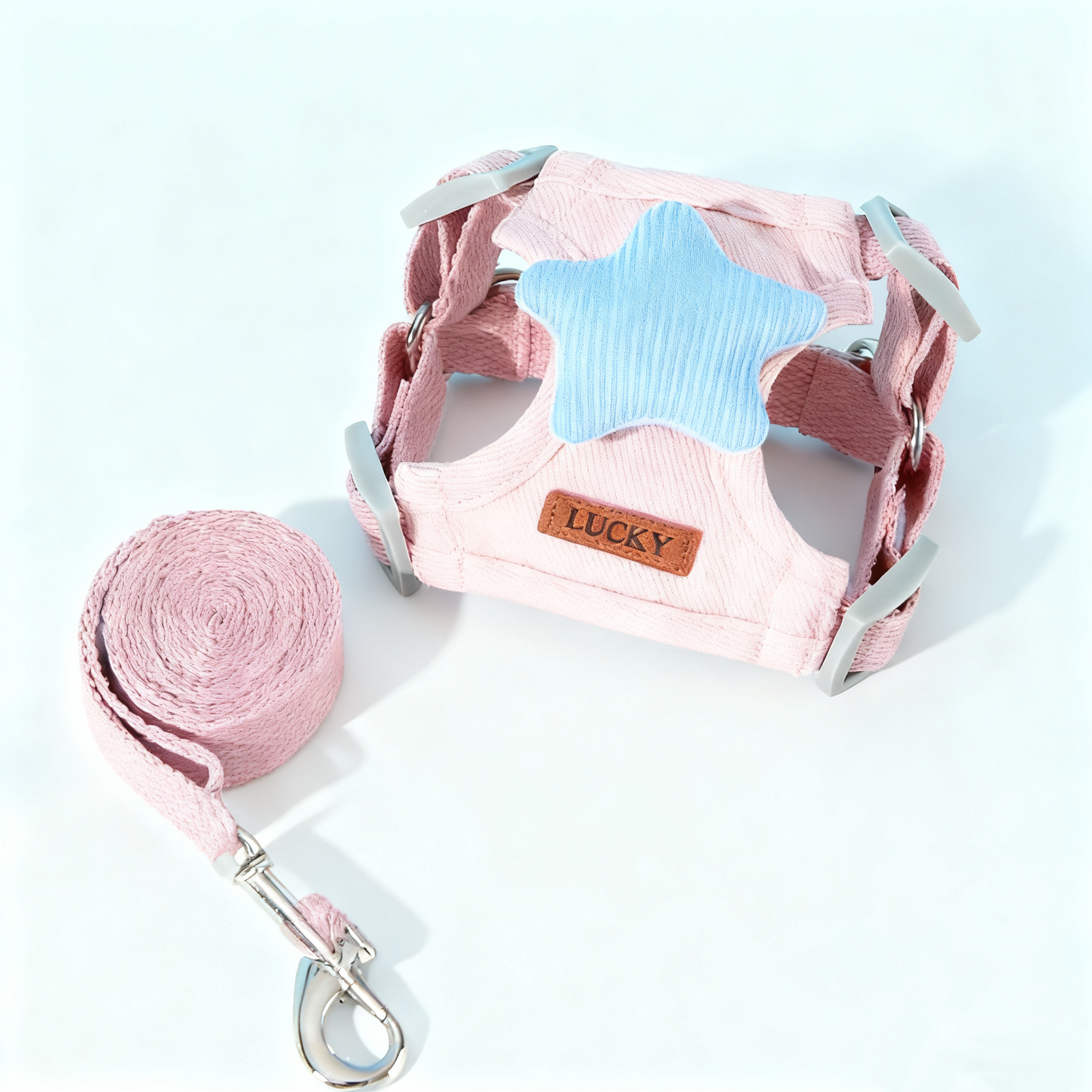 No Pull Dog Harness with Multi function Dog Leash - 3D Cartoon, Soft Adjustable No-Choke for Extra-Small/Small Medium Dogs