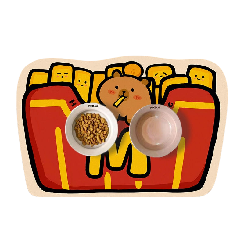 McDonald's Silicone Pet Feeding Mat - Non-Slip Waterproof Wipeable Bite-Resistant Bowl Mat for Cats Dogs