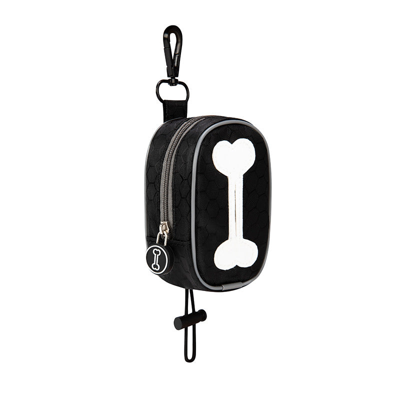 Dog Poop Bag Holder, Leash-Mounted Doggie Waste Dispenser - Soft Fabric Doggy Potty Pouch
