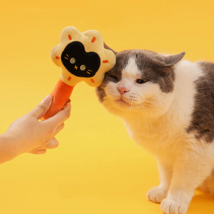 6.3'' Plush Rattle Cat Toy - Catnip Bell Pet Toy, Sun-Shaped Self-Play Boredom Buster for Cats
