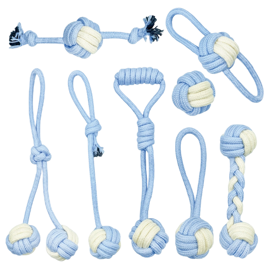 Durable Cotton Dog Rope Toys - Teeth Cleaning Chew Toys for Dogs