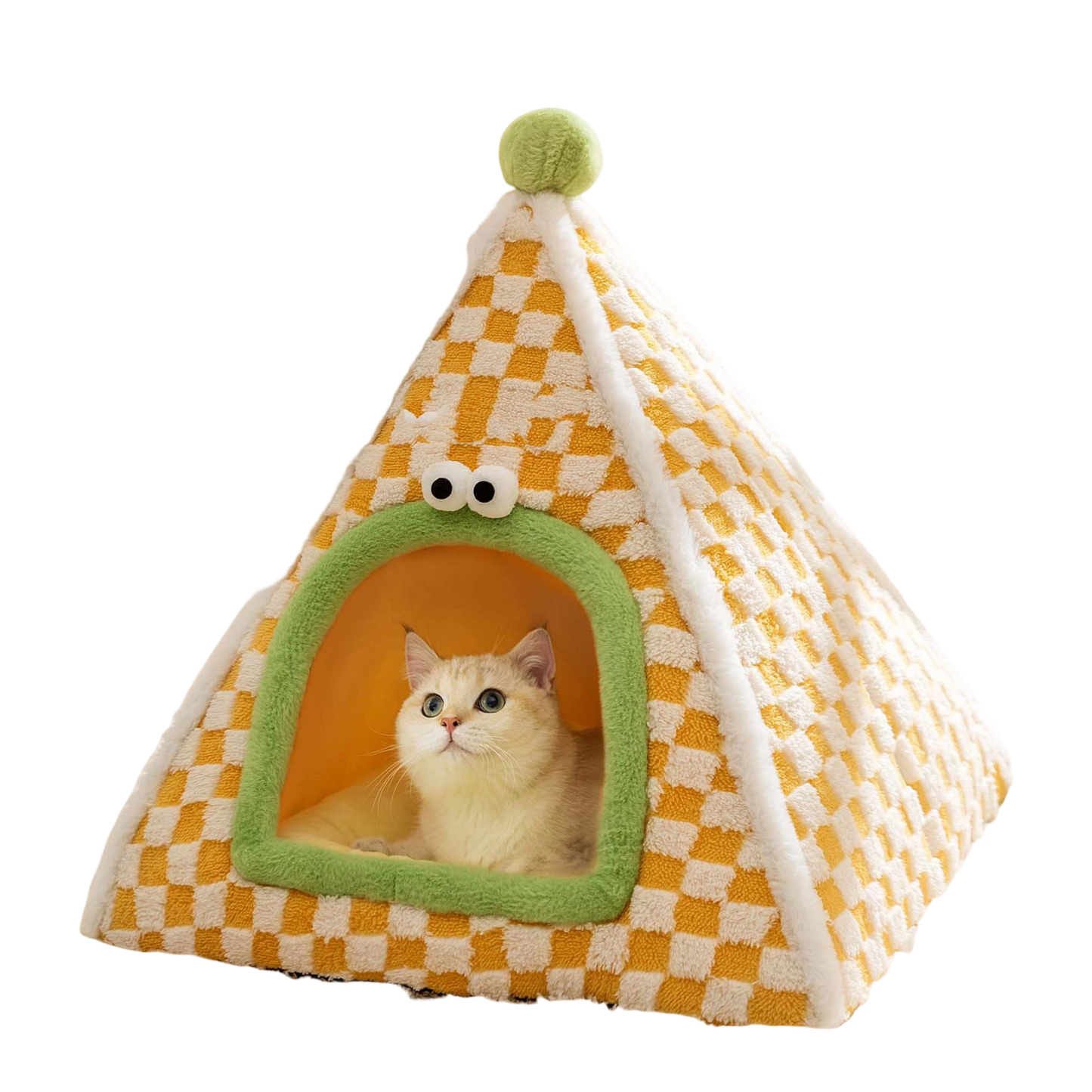 Winter Tent-Style Cat House - Soft Plush for Cozy Comfort, Stable Structure & Non-Slip Bottom, Warm Shelter for Indoor Cats & Small Dogs