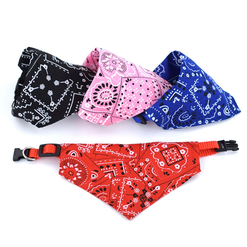 4pcs Pet Bandanas - Printed Triangle Scarf Collar, Saliva Towel for Cats & Dogs