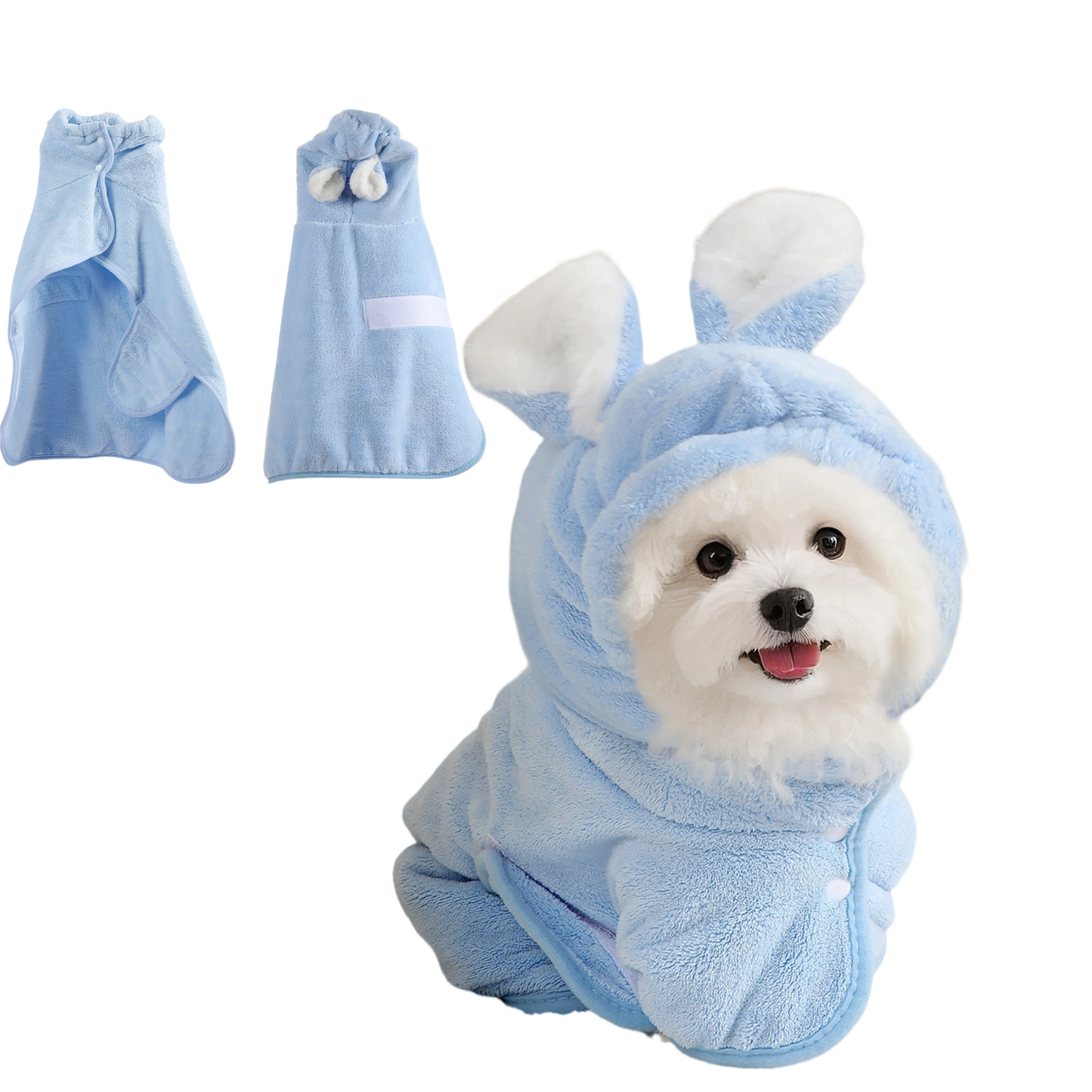 Miaow & Meow | Super Absorbent Pet Bathrobe - Soft Quick-Dry Towel for Dogs Cats, Extra Large Drying Robe