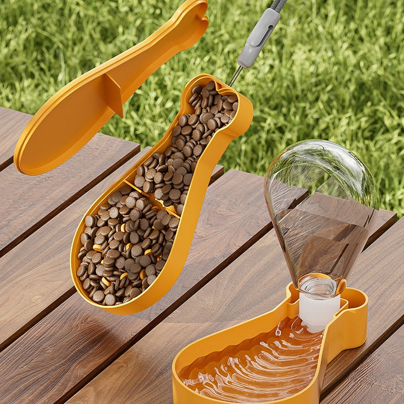 Cartoon Pet Travel Water Cup - 9.9 Oz Chicken Leg PP Food Holder for Dogs Cats