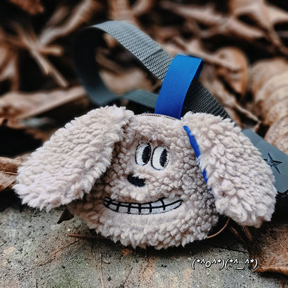 Cute Plush Dog Poop Bag Holder - Portable Dispenser for Walking Camping Travel