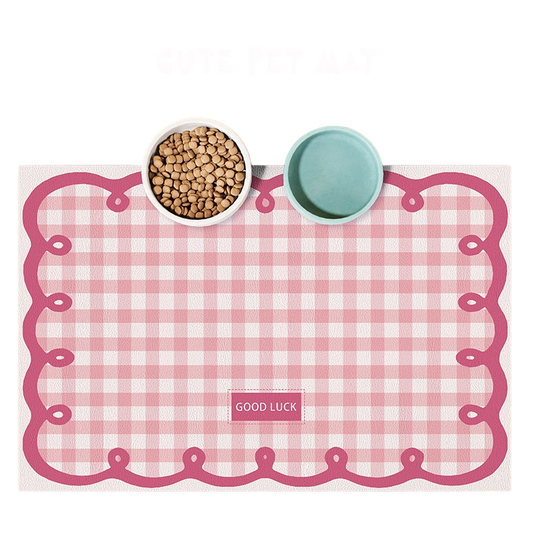 PVC Waterproof Pet Feeding Mat - Non-Stick Hair Bite-Resistant Bowl Mat for Cats & Dogs