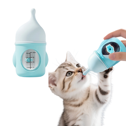 Food-Grade Silicone Pet Feeding Bottle - Anti-Choke Nipple for Newborn Kittens & Puppies