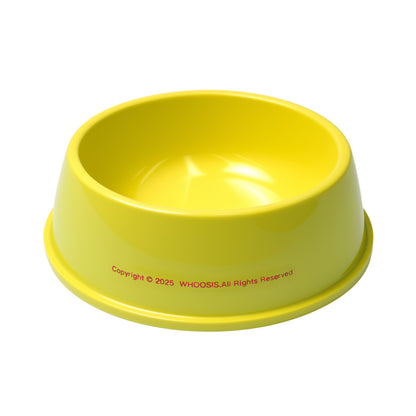 Yellow Pet Bowl - 12.6oz Non-Slip Shatterproof, Bite-Resistant for Dogs & Cats