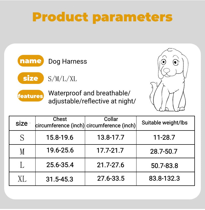 Dog Harness with Leash - Adjustable Reflective Waterproof, Camo Design for Dogs Walking