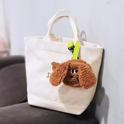 Cute Plush Dog Poop Bag Holder - Portable Dispenser for Walking Camping Travel