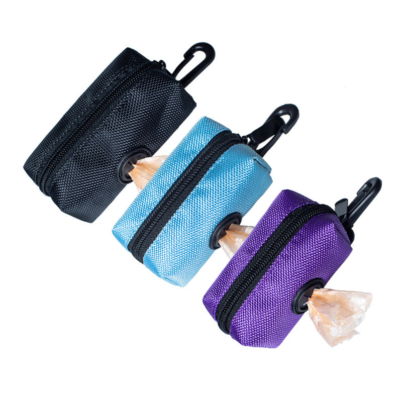 Dog Poop Bag Holder, Leash-Mounted Doggie Waste Dispenser - Soft Fabric Doggy Potty Pouch