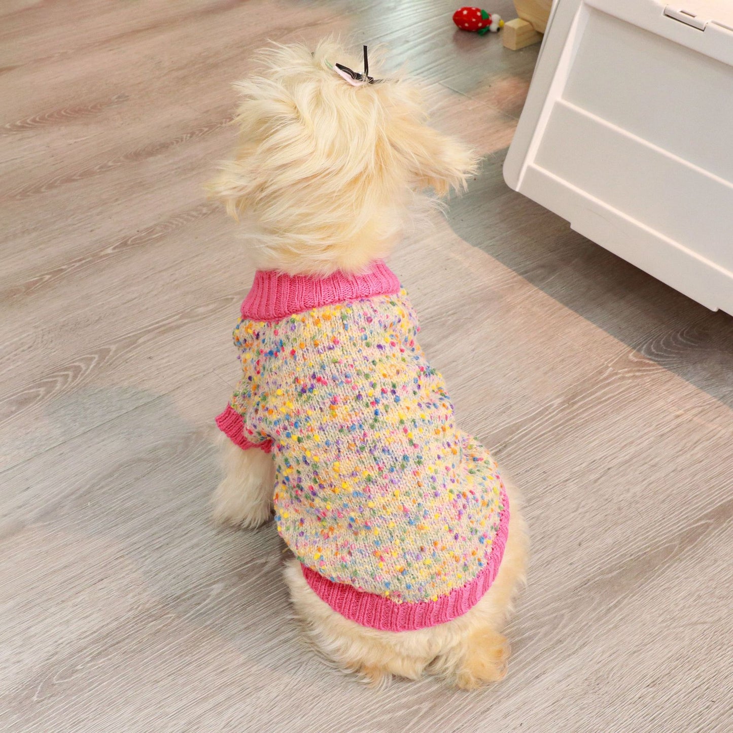 Dog Knit Cardigan - Button Design, Warm Winter Sweater for Small & Medium Dogs