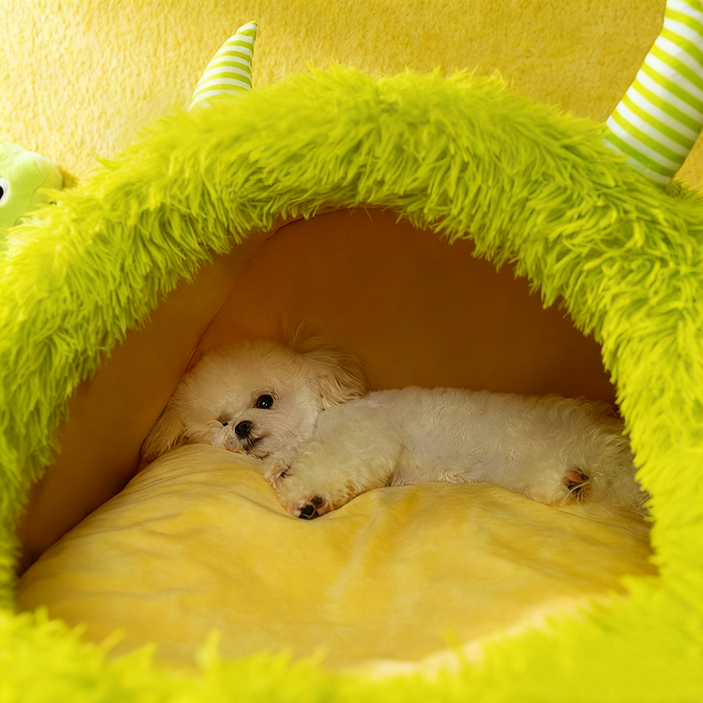 Cozy Pet Nest - Warm Semienclosed Plush Bed, S/M/L/XL/XXL with Detachable Mat for Cats & Dogs