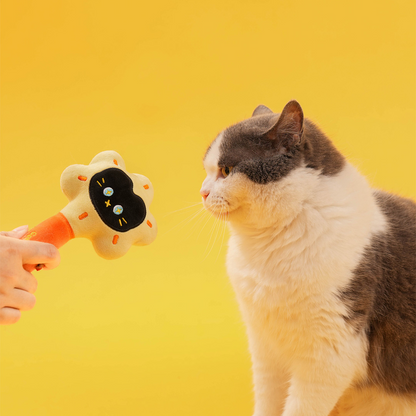 6.3'' Plush Rattle Cat Toy - Catnip Bell Pet Toy, Sun-Shaped Self-Play Boredom Buster for Cats