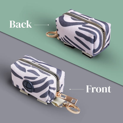 Dog Poop Bag Holder, Leash-Mounted Doggie Waste Dispenser - Soft Fabric Doggy Potty Pouch