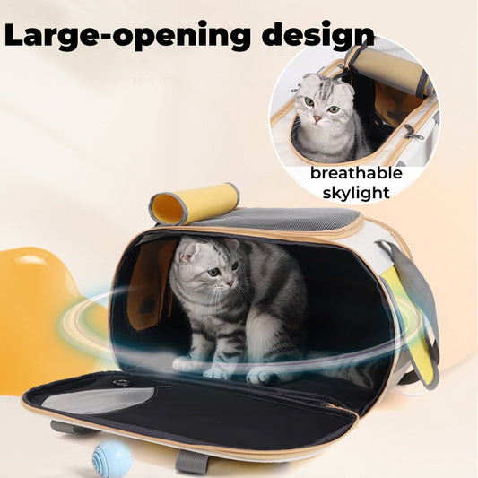 Cat Carrier Bag - Lightweight Collapsible, 11x18x10'' Breathable for Small/Medium Cats