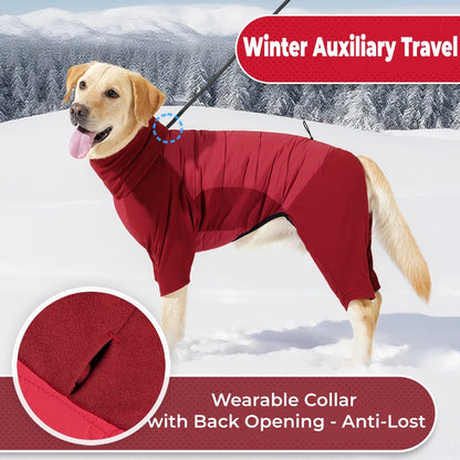 Dog Winter Coat - Windproof Waterproof Thick Cotton, Full-Body Jumpsuit M/L/XL