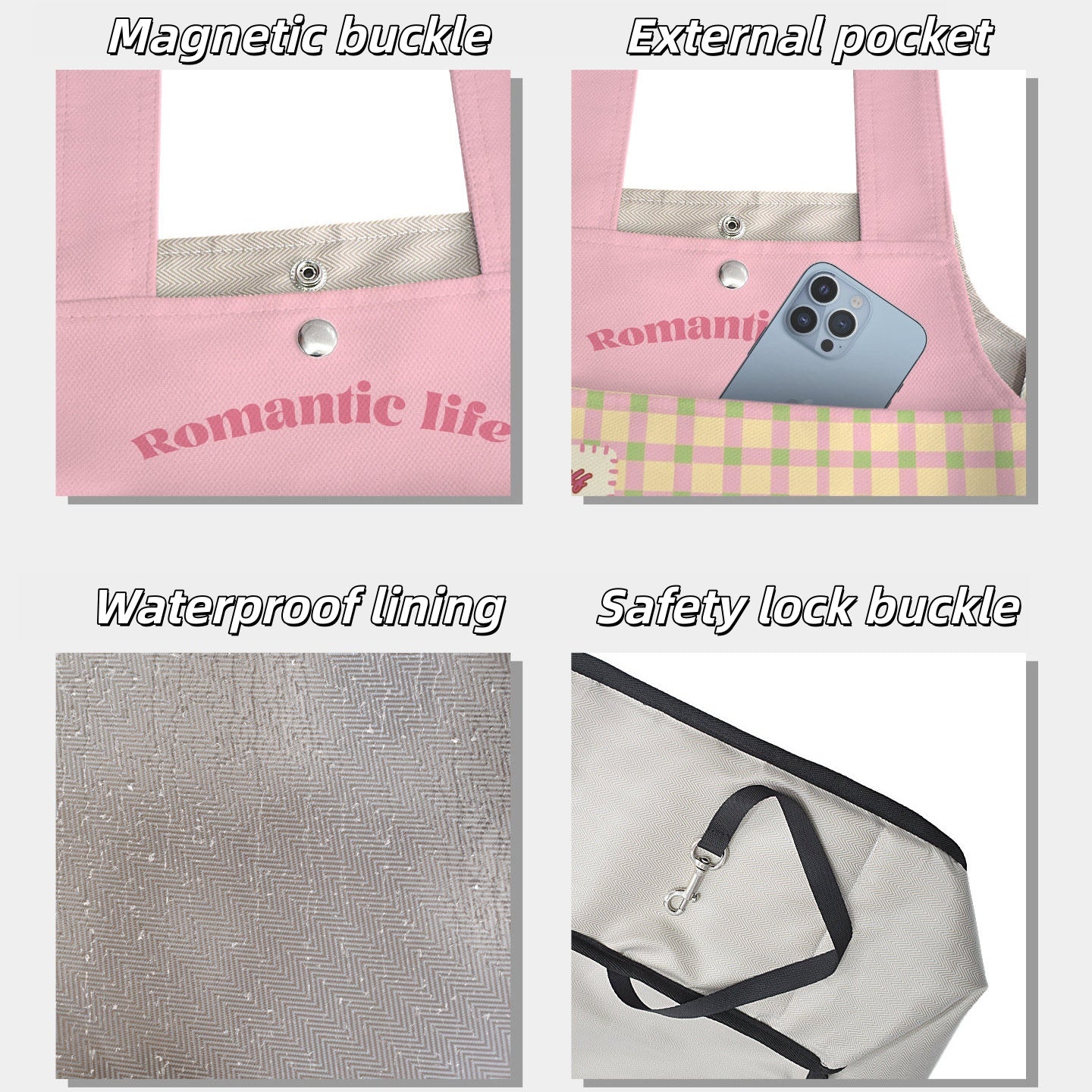 Canvas Dog Carrier Tote - Cute Portable Pet Travel Bag for Small Dogs, Lightweight Handheld Outdoor Pouch