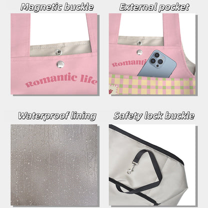 Canvas Dog Carrier Tote - Cute Portable Pet Travel Bag for Small Dogs, Lightweight Handheld Outdoor Pouch