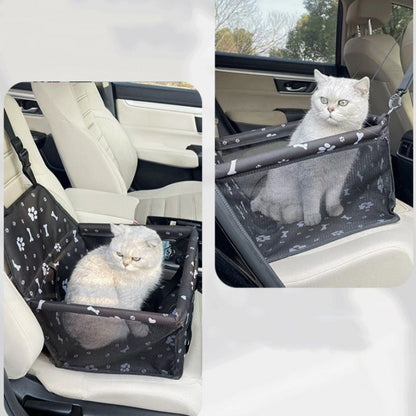 Dog Car Seat - Safe Travel Bed with Clip-On Leash, 25lbs Max for Small & Medium Dogs