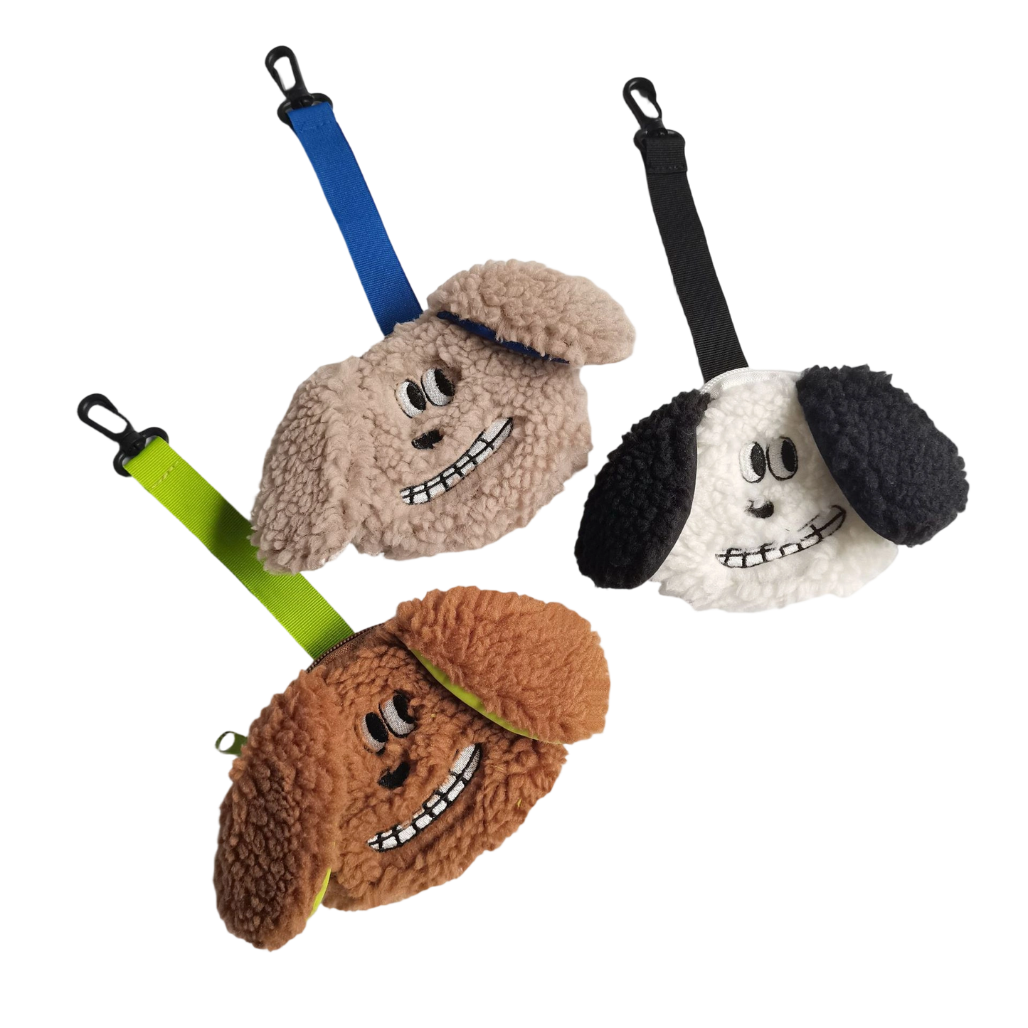 Cute Plush Dog Poop Bag Holder - Portable Dispenser for Walking Camping Travel