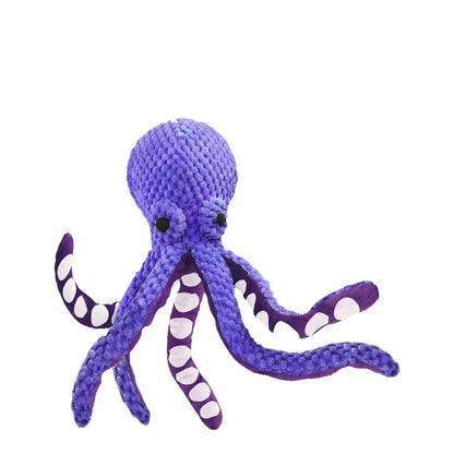 Squeaky Dog Toy - 13x3.4" Plush Stuffed, Octopus  Interactive Soft Puppy Toy