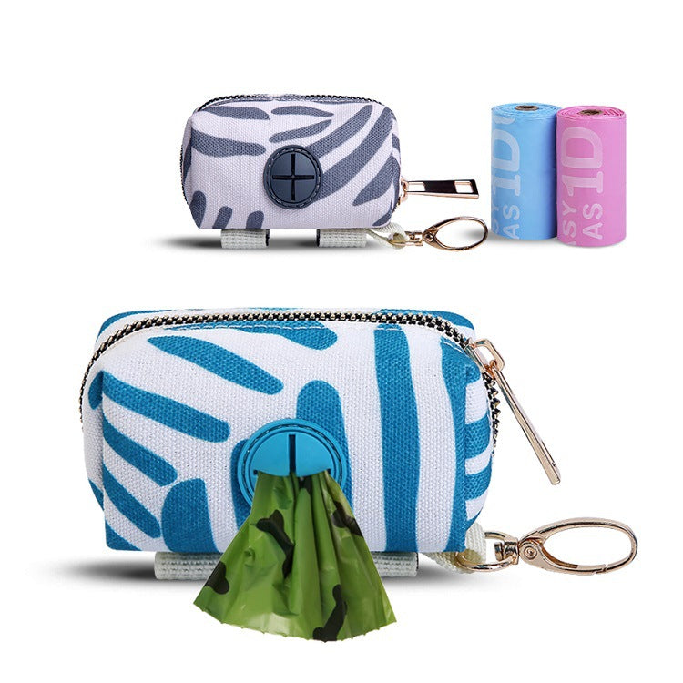 Dog Poop Bag Holder, Leash-Mounted Doggie Waste Dispenser - Soft Fabric Doggy Potty Pouch