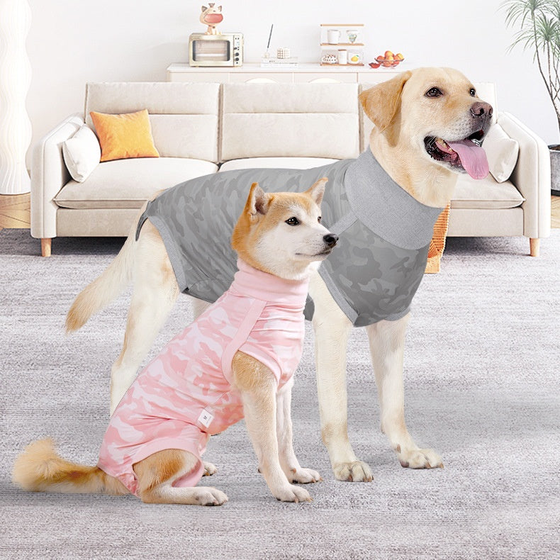 Camouflage Dog Recovery Suit - Breathable Post-Surgery Anti-Lick Onesie, Reusable Pad-Friendly Neuter/Spay Suit