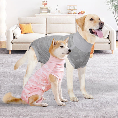 Camouflage Dog Recovery Suit - Breathable Post-Surgery Anti-Lick Onesie, Reusable Pad-Friendly Neuter/Spay Suit