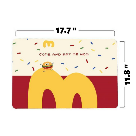 McDonald's Silicone Pet Feeding Mat - Non-Slip Waterproof Wipeable Bite-Resistant Bowl Mat for Cats Dogs