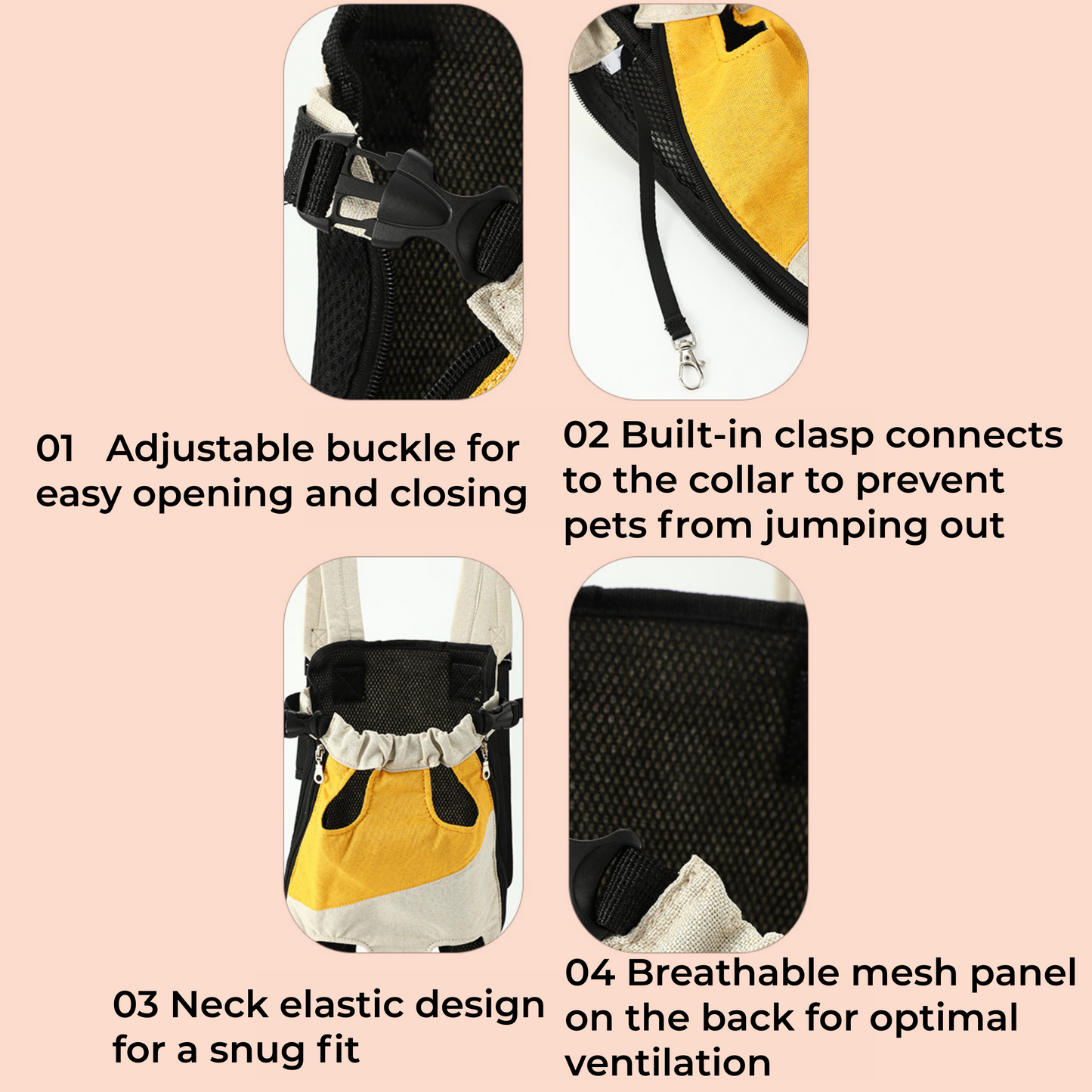 Pet Carrier Backpack - 3-18lbs Breathable Soft, Legs-Out Front Travel Bag