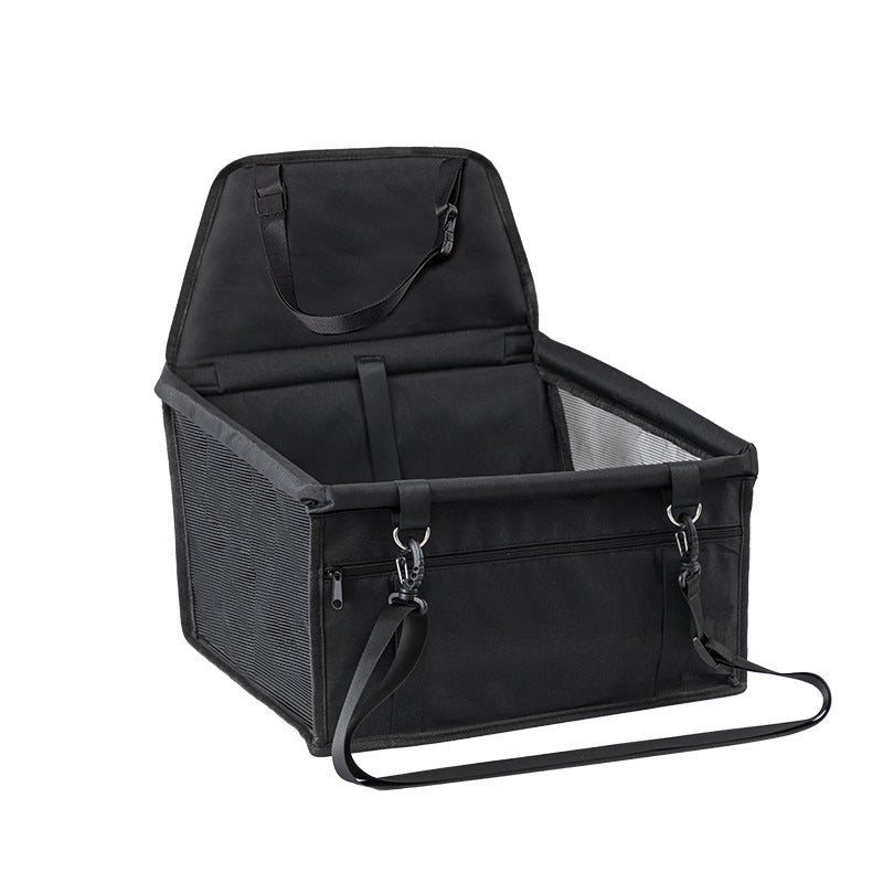 Dog Car Seat - Safe Travel Bed with Clip-On Leash, 25lbs Max for Small & Medium Dogs