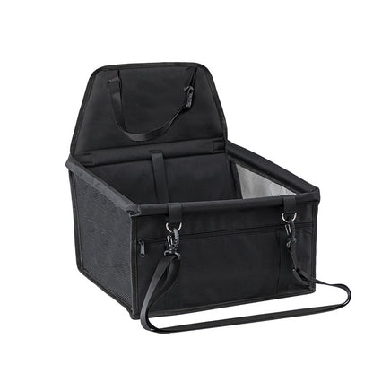 Dog Car Seat - Safe Travel Bed with Clip-On Leash, 25lbs Max for Small & Medium Dogs