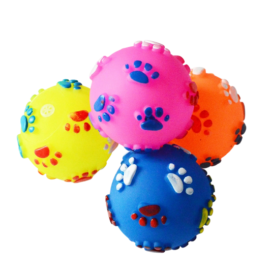 Miaow & Meow Dura-Vinyl Squeak Ball: 2.36” Interactive Paw Toy for All Pets