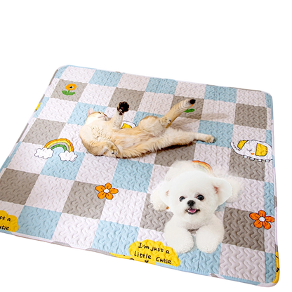 Non-Slip Washable Pet Mat - Reusable Dog Cat Sleep Pad, All-Season Litter Mat