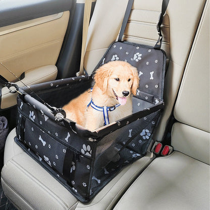 Dog Car Seat - Safe Travel Bed with Clip-On Leash, 25lbs Max for Small & Medium Dogs