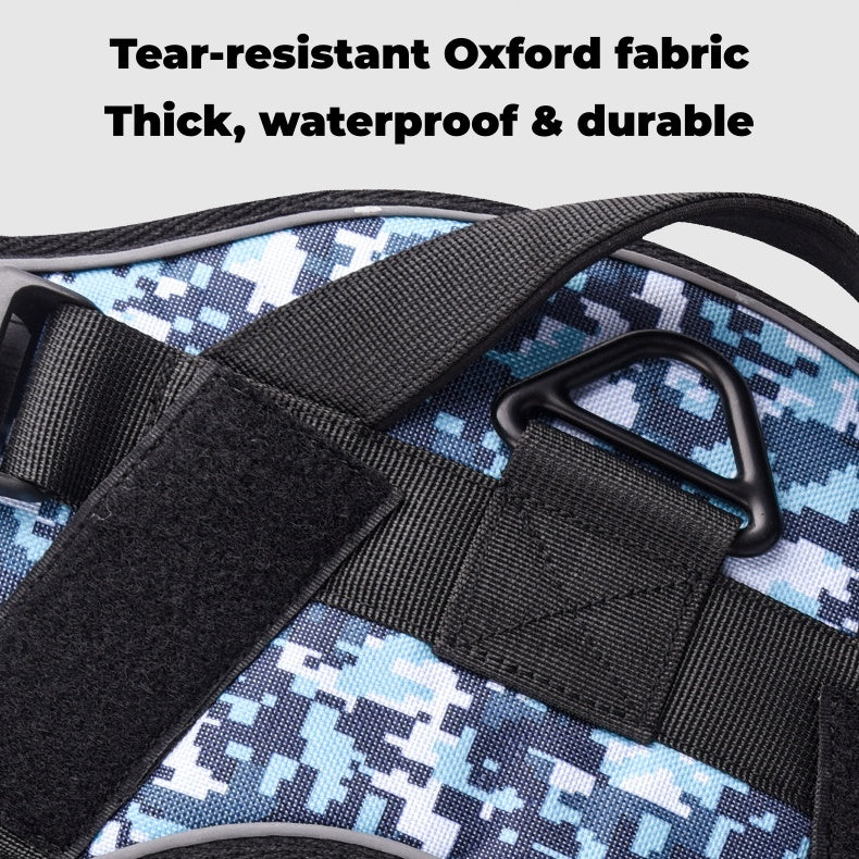 Dog Harness with Leash - Adjustable Reflective Waterproof, Camo Design for Dogs Walking