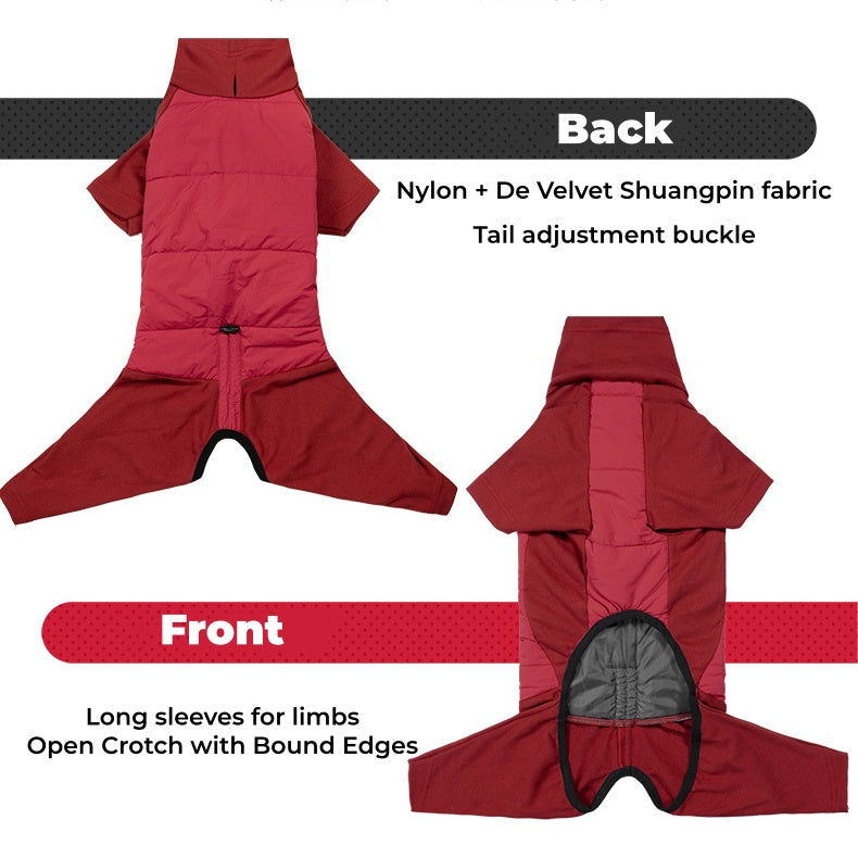 Dog Winter Coat - Windproof Waterproof Thick Cotton, Full-Body Jumpsuit M/L/XL