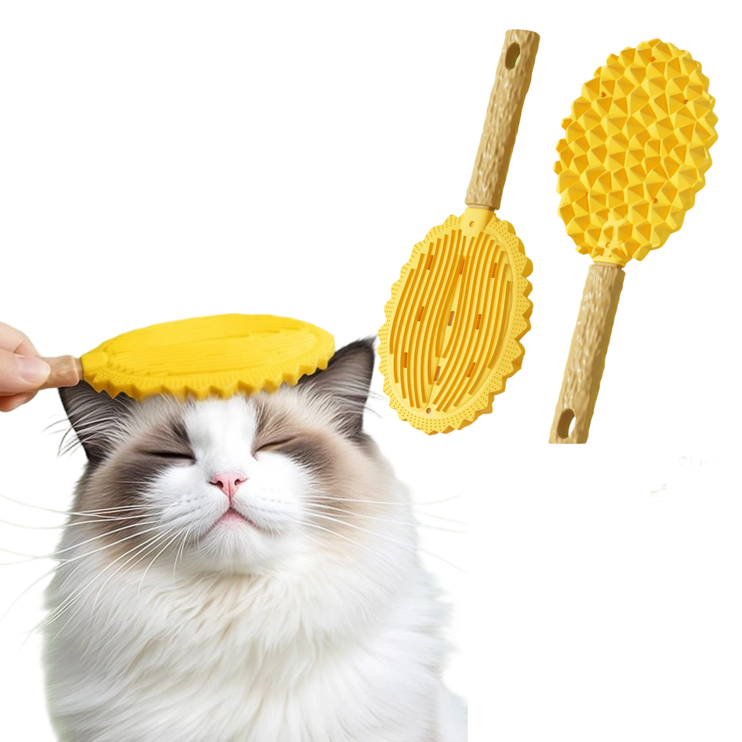 8.7" Durian Pet Massage Comb - Multi-Function Cat Hair Remover, Shedding Brush for Floating Fur Cleaning