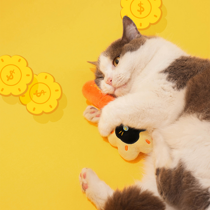 6.3'' Plush Rattle Cat Toy - Catnip Bell Pet Toy, Sun-Shaped Self-Play Boredom Buster for Cats