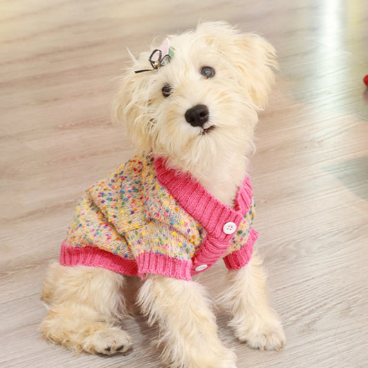 Dog Knit Cardigan - Button Design, Warm Winter Sweater for Small & Medium Dogs