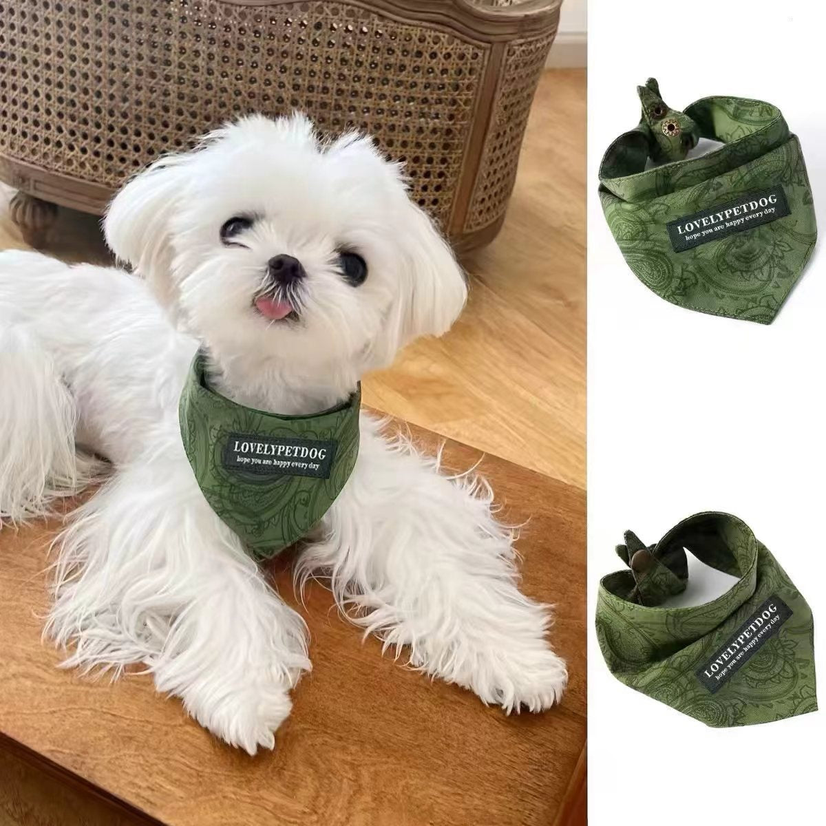 Pet Bandanas - Stylish Triangle Bib Scarf, Photo Prop Kerchief for Large Dogs Labrador & Daily Wear