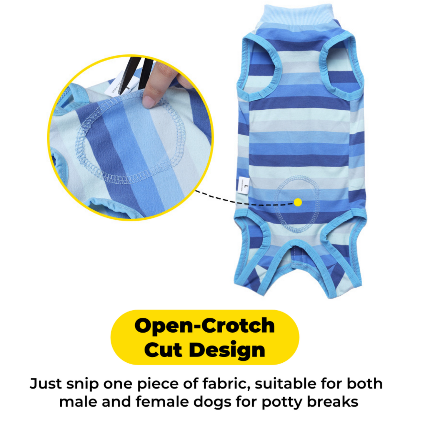 Small Dog Recovery Suit - Elastic Snap Closure, Anti-Lick Spay Surgery Onesie Pet Outfit