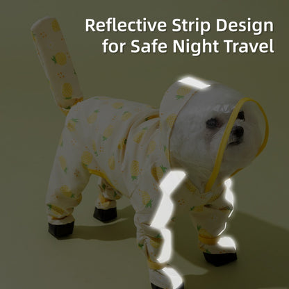 Full-Body Dog Rain Poncho - Cartoon Fruit Print, Waterproof Leash Hole for Small/Medium Dogs