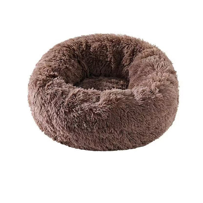 Pet Winter Sleeping Bed - Cozy Plush Round Nest, 16-32" Nonskid 5 Colors for Cats & Dogs
