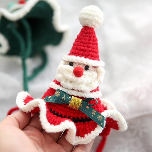 Pet Christmas Knit Hats - Small Cats Dogs Party Costume Headwear (One Size)