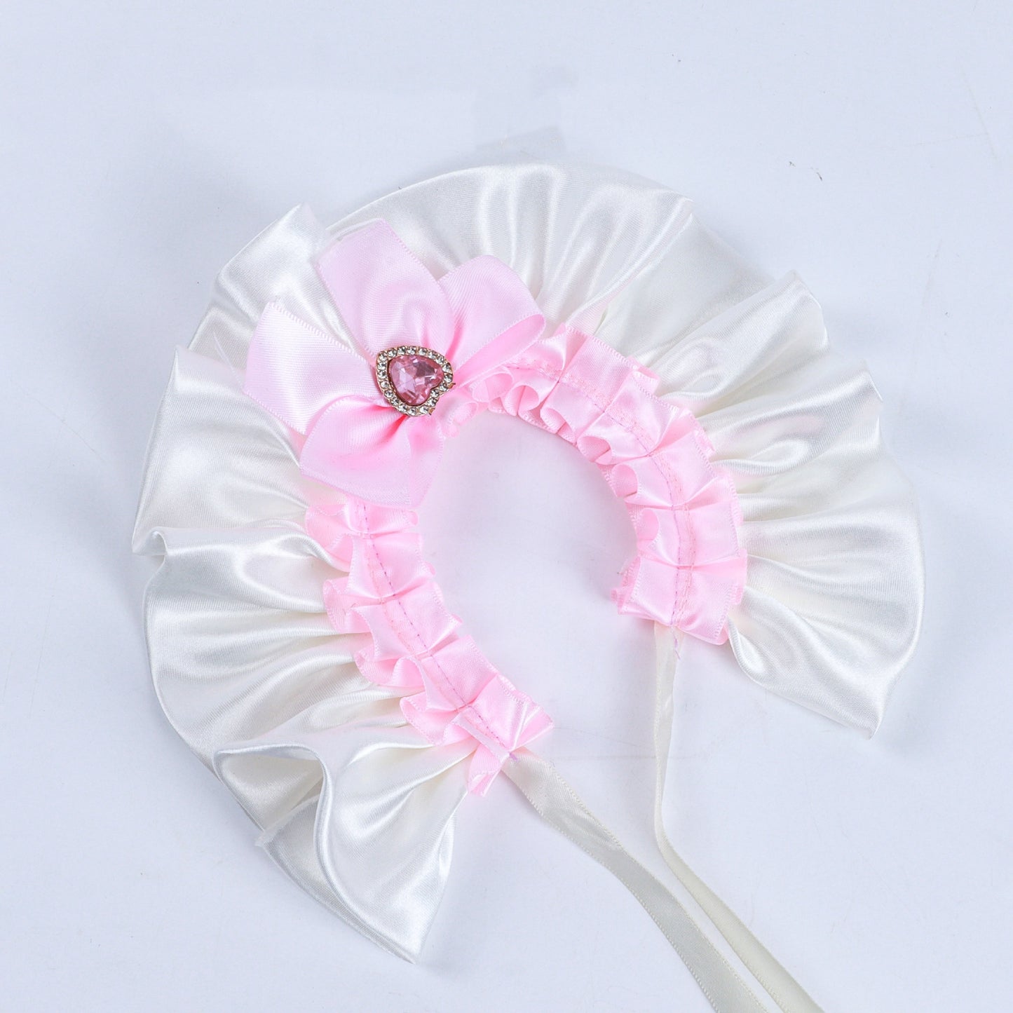 Cat Lace Bib Collar with Bow - Decorative Pet Scarf Bandana, Small Size Dress-Up Costume Accessories