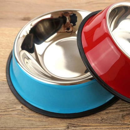 Stainless Steel Pet Bowl with Non - Slip Rubber Base, 7-74oz Universal for Cats & Dogs